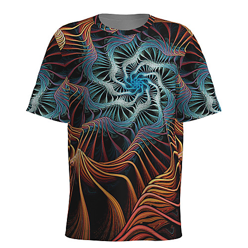 

Men's T shirt 3D Print Graphic 3D Short Sleeve Daily Tops Basic Round Neck Brown