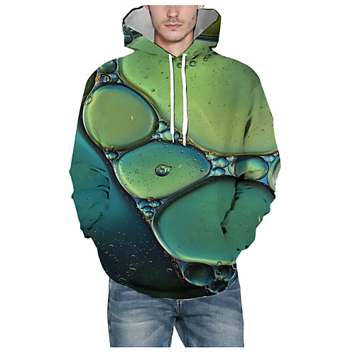 

Men's Pullover Hoodie Sweatshirt Print Graphic 3D Hooded Daily 3D Print Basic Hoodies Sweatshirts Long Sleeve Green