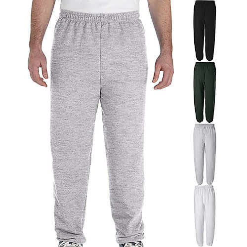 

Men's Sweatpants Joggers Track Pants Bottoms Elastic Waistband Cotton Fitness Gym Workout Performance Running Training Breathable Soft Sweat wicking Sport Solid Colored White Black Military Green Gray