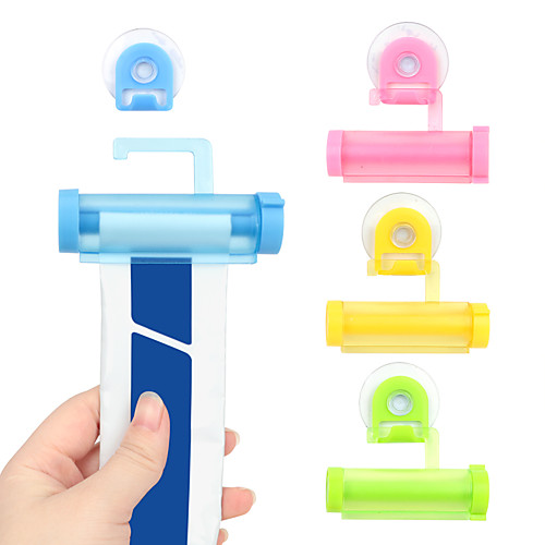 

4pcs Facial Cleanser Squeezer Clip Tube Squeezer Toothpaste Dispenser Vacuum Sucker Hook Dispenser Squeeze