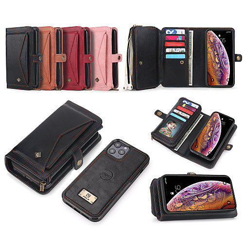 

Phone Case For Apple Full Body Case Leather Wallet Card iPhone 12 Pro Max 11 SE 2020 X XR XS Max 8 7 6 Wallet Card Holder Shockproof Solid Color PU Leather TPU