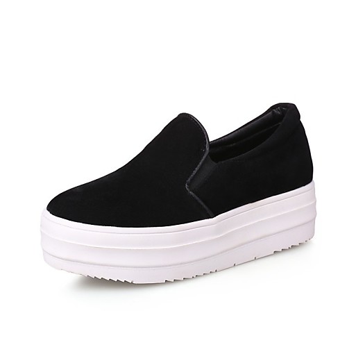 

Women's Loafers & Slip-Ons Platform Round Toe Casual Daily Walking Shoes PU Bowknot Solid Colored Black Beige Gray