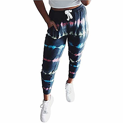 

plus size high waist pants for women, handyulong women's bohemia tie dyed wide leg palazzo lounge pants harem trousers