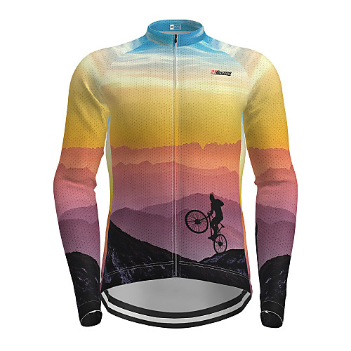 

Men's Long Sleeve Cycling Jersey Winter Polyester Purple Novelty Bike Jersey Top Mountain Bike MTB Road Bike Cycling Quick Dry Back Pocket Sports Clothing Apparel / Micro-elastic / Athleisure