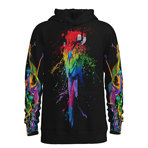 

Men's Pullover Hoodie Sweatshirt Graphic 3D Hooded Daily 3D Print Basic Hoodies Sweatshirts Long Sleeve Black