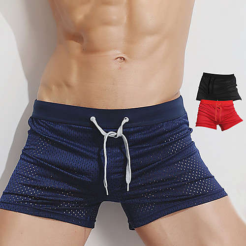 

Superbody Men's Running Shorts Sports & Outdoor Bottoms Drawstring Mesh Nylon Elastane Winter Gym Workout Running Walking Jogging Breathable Soft Sport Solid Colored Black Red Dark Blue / Stretchy