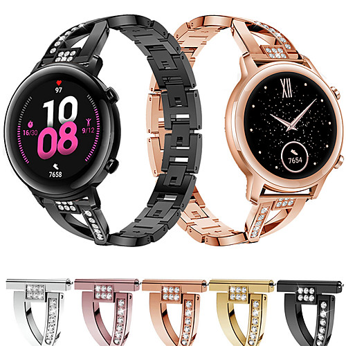 

Diamond Stainless Steel Watch Band for Huawei Watch GT 2e / GT2 42mm 46mm / Honor Magic Watch 2 42mm 46mm / GT Active / Watch 2 / Watch 2 Pro Replaceable Bracelet Wrist Strap Wristband