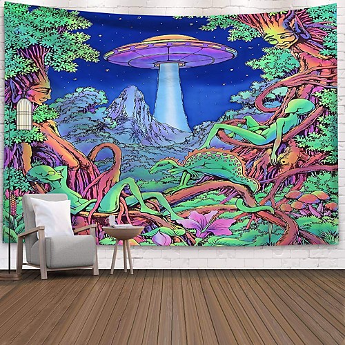 

Wall Tapestry Art Decor Blanket Curtain Picnic Tablecloth Hanging Home Bedroom Living Room Dorm Decoration Polyester Cartoon Colorful Mushroom Views