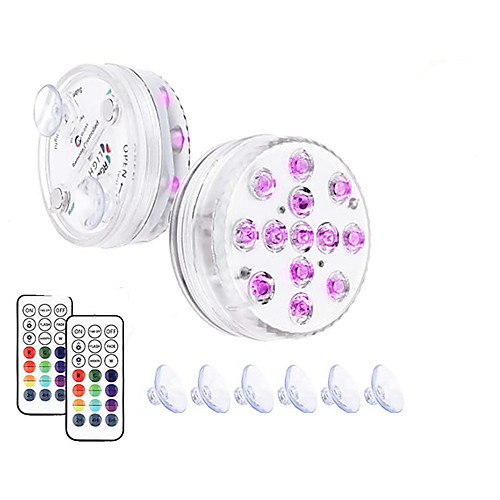 

Outdoor 13 LED Outdoor Lamp Waterproof with Magnet Remote Control RGB Underwater Submersible Lights for Outdoor Vase Fish Tank Pond Garden 2pcs