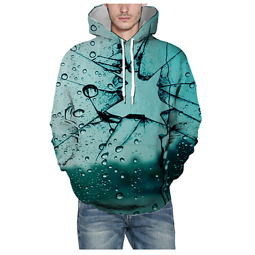 

Men's Pullover Hoodie Sweatshirt Print Graphic 3D Hooded Daily 3D Print Basic Hoodies Sweatshirts Long Sleeve Light Green
