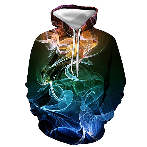 

Men's Pullover Hoodie Sweatshirt Graphic Hooded Daily Going out 3D Print Basic Casual Hoodies Sweatshirts Long Sleeve Rainbow