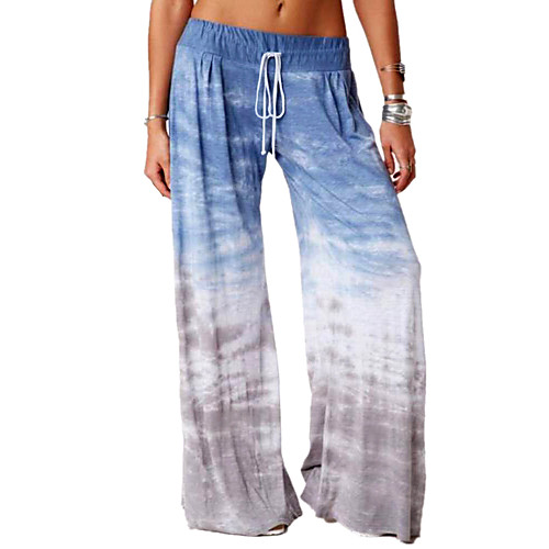 

Women's Chino Casual Pants Pants Gradient Tie Dye Full Length Blue Purple Wine Khaki Green