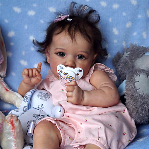 

22 inch Reborn Doll Baby & Toddler Toy Baby Girl Reborn Baby Doll Saskia lifelike Hand Made Simulation Hand Applied Eyelashes Floppy Head Cloth Silicone Vinyl with Clothes and Accessories for Girls