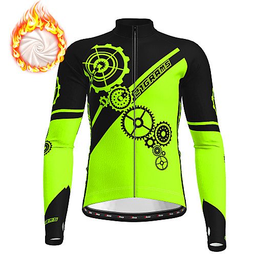 

21Grams Men's Long Sleeve Cycling Jersey Winter Fleece Polyester White Blue Orange Gear Bike Jacket Jersey Top Mountain Bike MTB Road Bike Cycling Fleece Lining Warm Breathable Sports Clothing Apparel