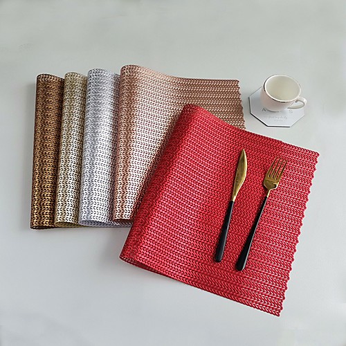 

2pcs Homeware Creative Pvc Placemat Hollow Wheat Ear Hotel Western Placemat Household Waterproof And Oilproof Heat Insulation Table Mat