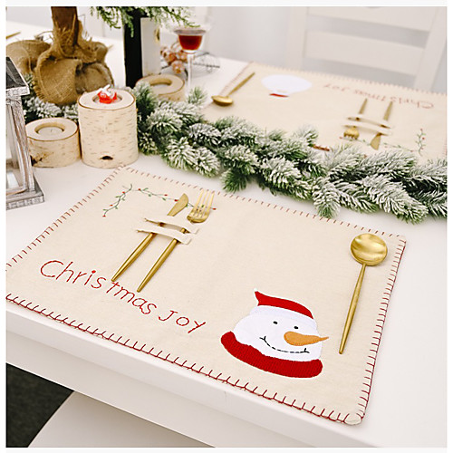 

Placemat Linens Christmas Contemporary Holiday Table Cover Table Decorations For Christmas Rectangular 4634 cm Khaki 4 Pcs