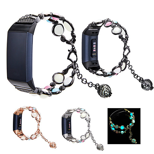 

For Fitbit Charge 3 4 Smart Bracelet Strap Luminous Beads Stainless Steel Watch Band Loop For Fitbit Charge 3 4 Wristband