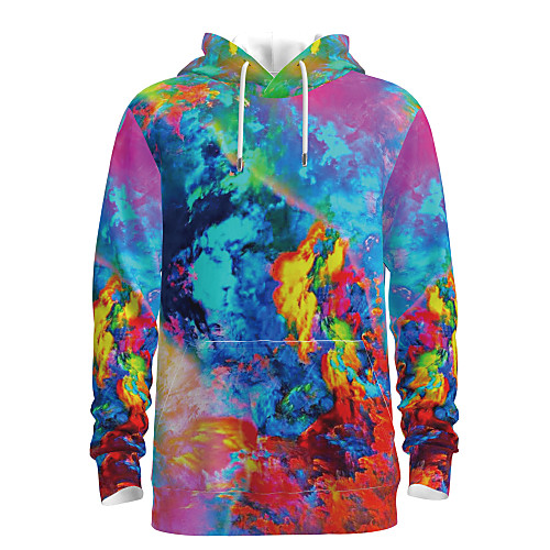 

Men's Pullover Hoodie Sweatshirt Graphic 3D Hooded Daily 3D Print Basic Hoodies Sweatshirts Long Sleeve Rainbow