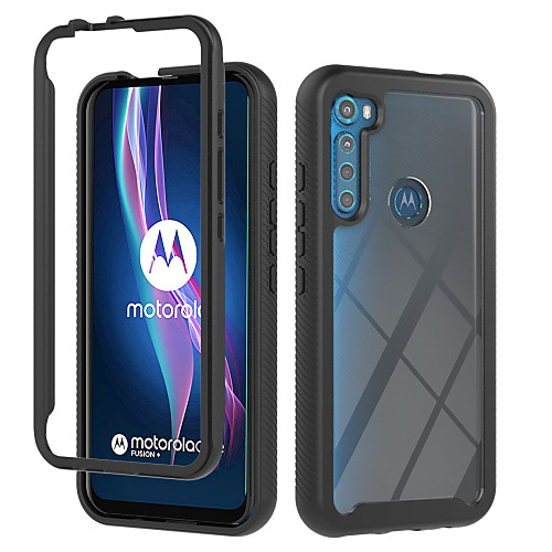 

Phone Case For Motorola Back Cover Moto G8 Power Lite Moto E6S (2020) MOTO ONE FUSION Shockproof Translucent Armor Geometric Pattern Armor TPU PC