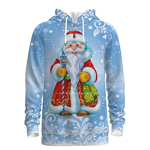 

Men's Pullover Hoodie Sweatshirt Print Graphic 3D Hooded Christmas Daily 3D Print 3D Print Christmas Hoodies Sweatshirts Long Sleeve Light Blue