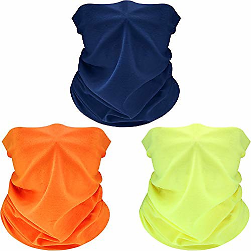 

3 face bandana seamless outdoor microfiber motorcycle scarf (fluorescent yellow, fluorescent orange, navy blue)