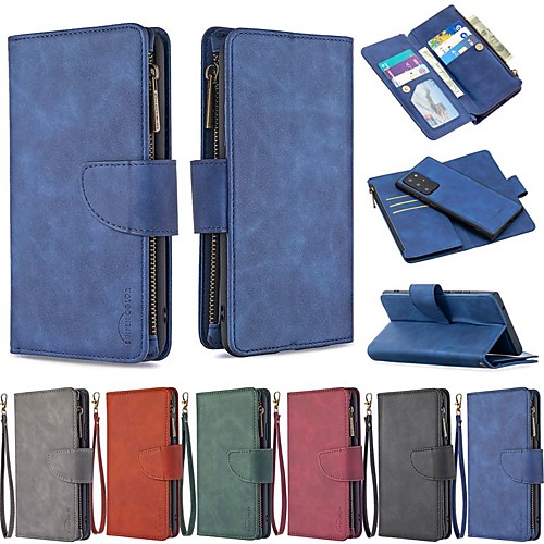 

Case For Samsung Galaxy Note 20 Ultra Wallet Card Holder with Stand Full Body Cases Solid Colored PU Leather Galaxy S10E S9 Plus Note 10 A01 A11 M11 A21 A31 A41 A51 A71 A81 A91 A70E A20E A30S A40 A50