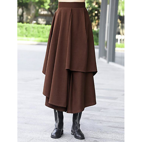 

Women's Casual / Daily Basic Skirts Solid Colored Black Brown