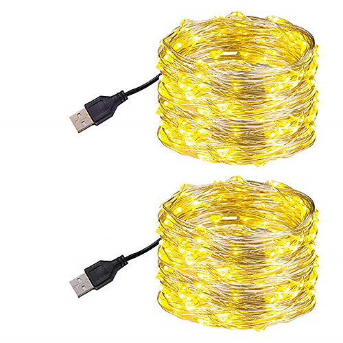 

Christmas Décor LED String Lights 4pcs 2pcs 1pc Copper Silver Wire Garland Light 5M 10M 20M USB Waterproof Fairy Lights For Christmas Wedding Party Decoration