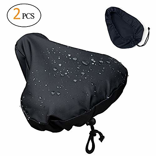 

[2 packs] updated water protection bike seat rain cover with drawstring, rain and dust resistant