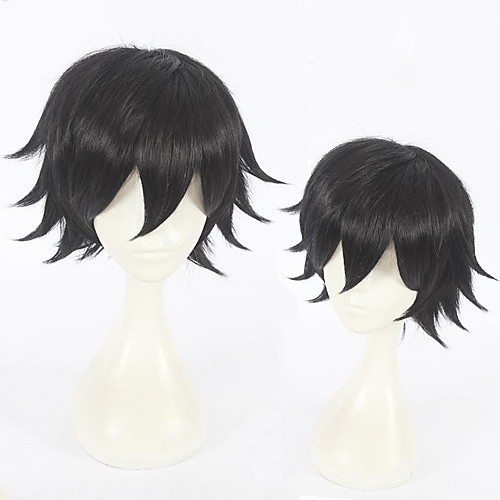 

Darling in the Franxx Cosplay Cosplay Wigs Men's Layered Haircut 8 inch Heat Resistant Fiber Curly Black Teen Adults' Anime Wig