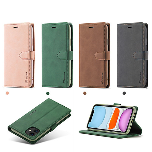 

Phone Case For Apple Full Body Case Leather Wallet Card iPhone 12 Pro Max 11 SE 2020 X XR XS Max 8 7 6 Wallet Card Holder Flip Solid Color Genuine Leather
