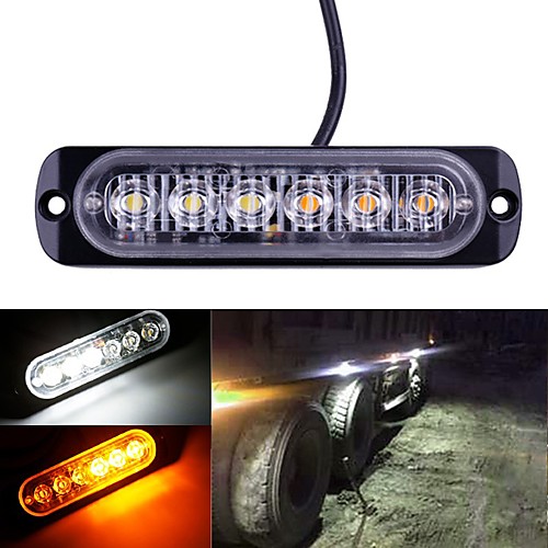 

1pcs 6LED Ambulance Light Trucks Strobe Warning Lamp Ultra-thin Car LED Side Marker Lights Police Flash Emergency Light 12-24V