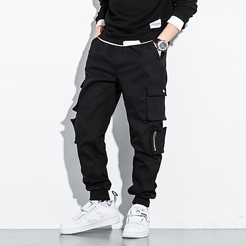 

Men's Chinos Pants Solid Colored Full Length Black