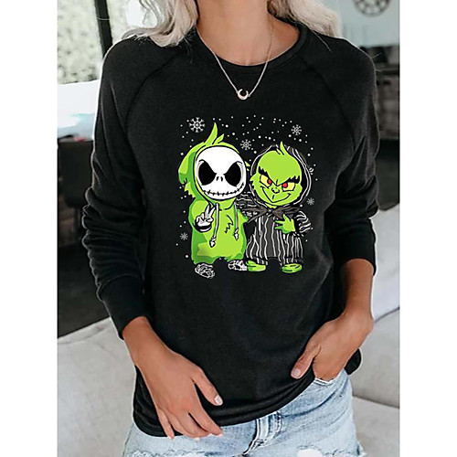 

Women's Hoodie Sweatshirt Graphic Halloween Halloween Hoodies Sweatshirts Cotton Loose Black