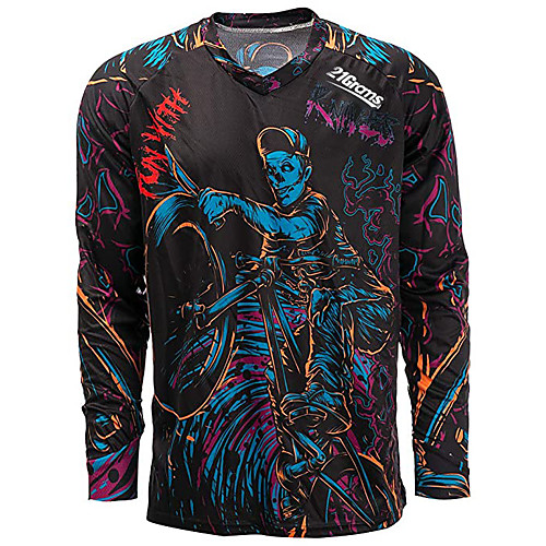 

21Grams Men's Long Sleeve Cycling Jersey Winter Polyester Purple Red Black Bike Jersey Top Mountain Bike MTB Road Bike Cycling Thermal Warm Quick Dry Breathable Sports Clothing Apparel / Stretchy