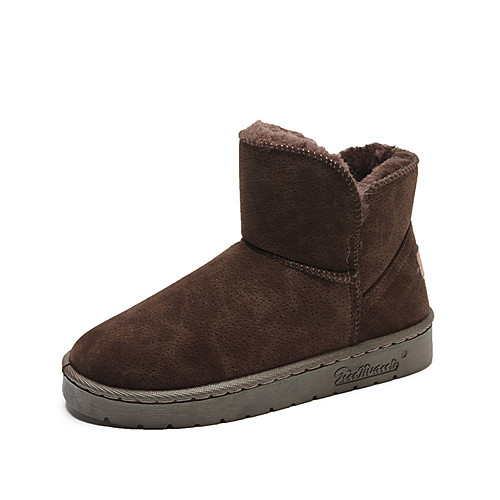 

Women's Boots Snow Boots Flat Heel Round Toe Booties Ankle Boots Casual Daily Walking Shoes PU Solid Colored Black Brown Coffee / Booties / Ankle Boots / Booties / Ankle Boots