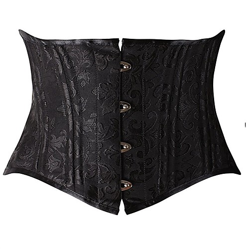 

Corset Women's Normal Polyester / Cotton Blend Printing Shapewear Underbust Corset Buckle Black XS