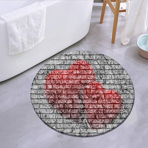 

Love Pattern Round Mat Carpet Door Mat Bedroom Living Room Carpet Study Room Carpet Kitchen Bathroom Anti-slip Mat