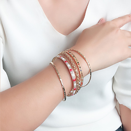 

5pcs Women's Bracelet Bangles Friendship Bracelet Hologram Bracelet Stacking Stackable Fashion Birthday Vintage Theme Luxury Vintage Punk Trendy Boho Resin Bracelet Jewelry Red For Christmas