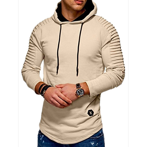 

Men's Pullover Hoodie Sweatshirt Solid Color Hooded Sports Casual Hoodies Sweatshirts Long Sleeve Army Green Khaki Black
