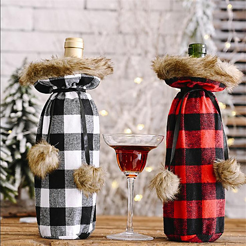 

Christmas Wine Bottle Cover Bottle Bag 2 Pcs Without Bottles