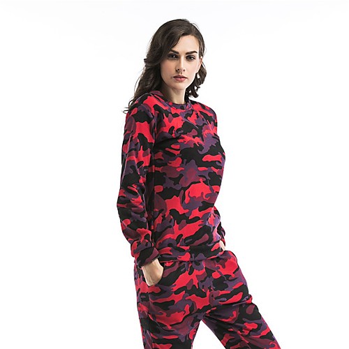 

Women's Hoodie Pullover Camo / Camouflage Daily 3D Print Basic Hoodies Sweatshirts Loose Gray Green Red