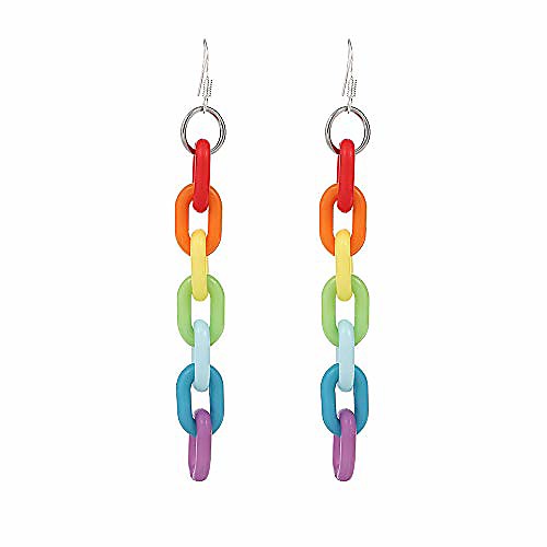 

chain earrings lucite clear resin acrylic earrings cool weird rainbow transparent color earrings for women girls (transparent)