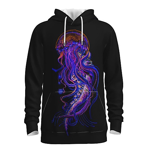 

Men's Pullover Hoodie Sweatshirt Print Graphic 3D Front Pocket Hooded Daily 3D Print 3D Print Casual Hoodies Sweatshirts Long Sleeve Purple