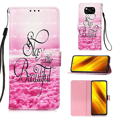 

Case For Xiaomi Poco X3 NFC / Redmi K20 Pro / Redmi K20 / Mi 10 Lite 5G / Mi 10 Youth 5G Card Holder Flip Magnetic Full Body Cases Word Phrase PU Leather