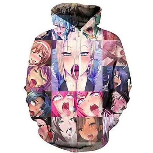 

Inspired by Ahegao Ahegao Cosplay Costume Hoodie Terylene 3D Printing Harajuku Graphic Hoodie For Women's / Men's