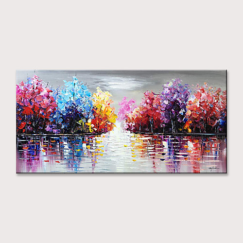 

Oil Painting Hand Painted - Abstract Landscape Modern Rolled Canvas (No Frame)