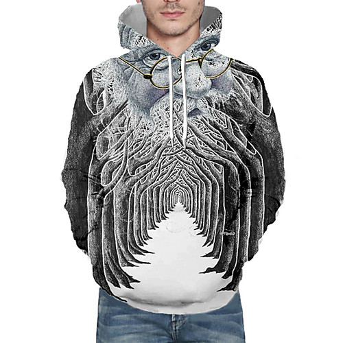 

Men's Pullover Hoodie Sweatshirt Print Graphic 3D Hooded Christmas Daily 3D Print 3D Print Christmas Hoodies Sweatshirts Long Sleeve Gray