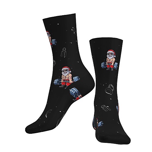 

Crew Socks Compression Socks Calf Socks Athletic Sports Socks Cycling Socks Women's Men's Bike / Cycling Breathable Soft Comfortable 1 Pair Christmas Santa Claus Cotton Black S M L / Stretchy