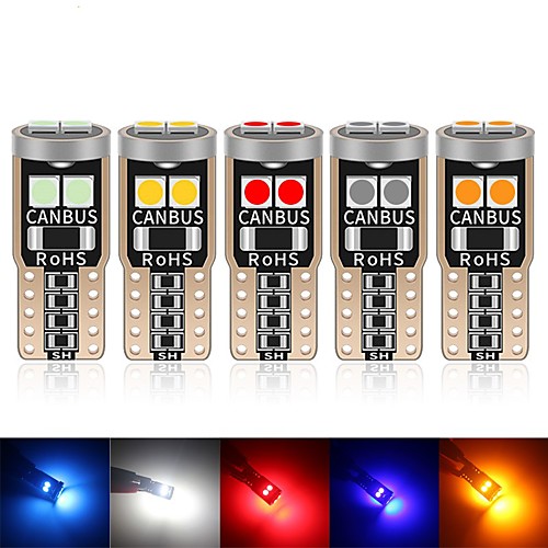 

10PCS W5W LED T10 LED Bulbs Canbus 3030 chips 6SMD For Car Parking Position LightsInterior Map Dome Lights 12V White Amer